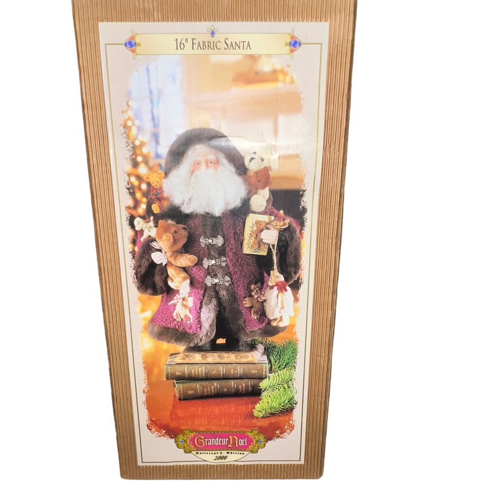 Grandeur Noel Christmas Decor Detailed 16" Fabric Santa Claus Collectors Edition
